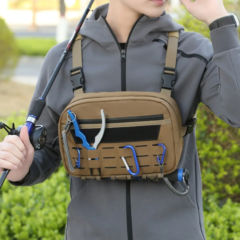 

Hip-hop Streetwear Chest Rig Bag Men High Quality Nylon Unisex Chest Bags Casual Sport Storage Vest Pocket Solid Color Backpack