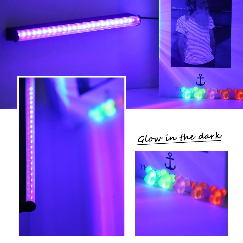 2 قطعة/الوحدة 5 واط USB UV LED الضوء الأسود T8 Blacklight بار 39nm 400nm الفلورسنت حفلة ديسكو T8 أنبوب UV قطاع أضواء Ultravilet مصباح #6
