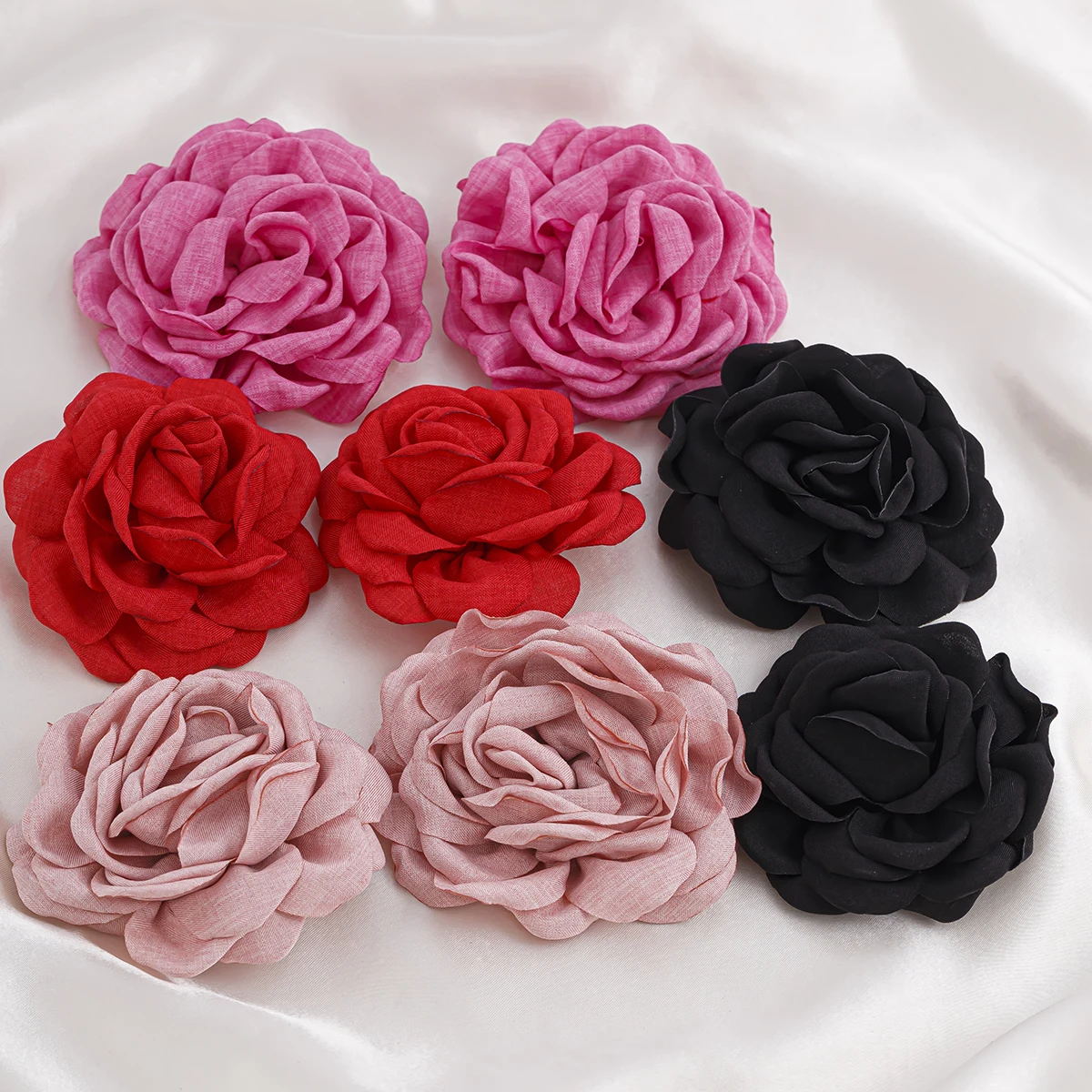 Women's Exaggerated Large Rose Flower Statement Earrings