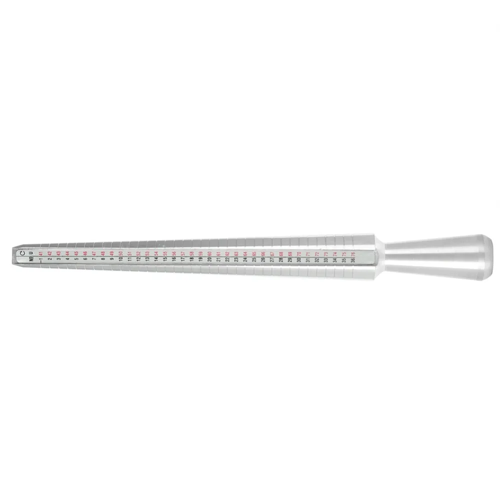 

Professional Metal Ring Sizer 2 Scales Ring Mandrel Finger Measuring Stick US UK Scales