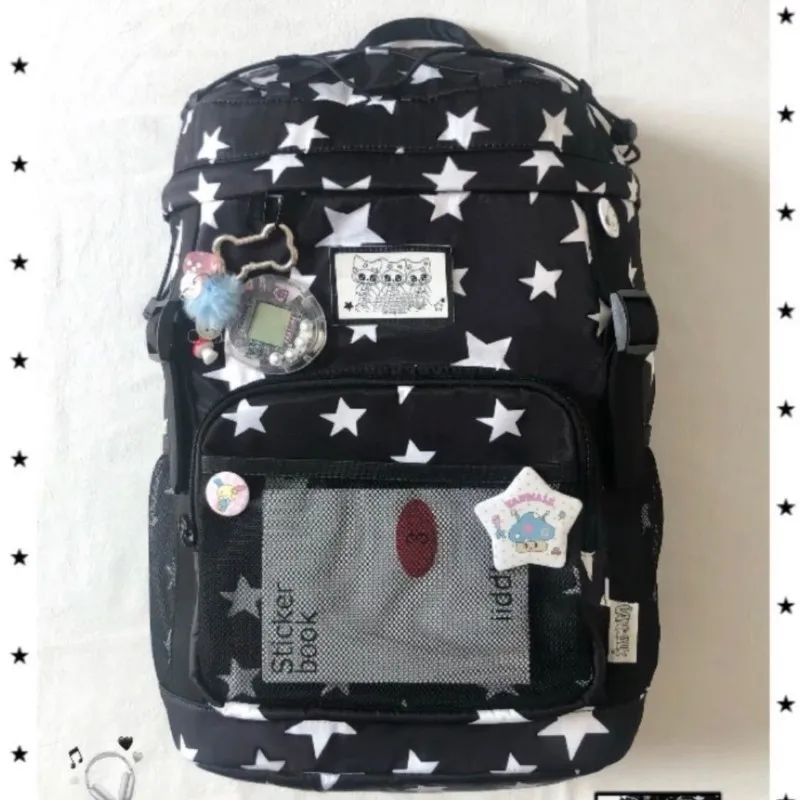 

JIAERDI Harajuku Star Print Backpack Women Large Capacity 16 Inch Laptop Bag Ladies Japanese Sweet Cute Mochilas Mujer Chic 2025