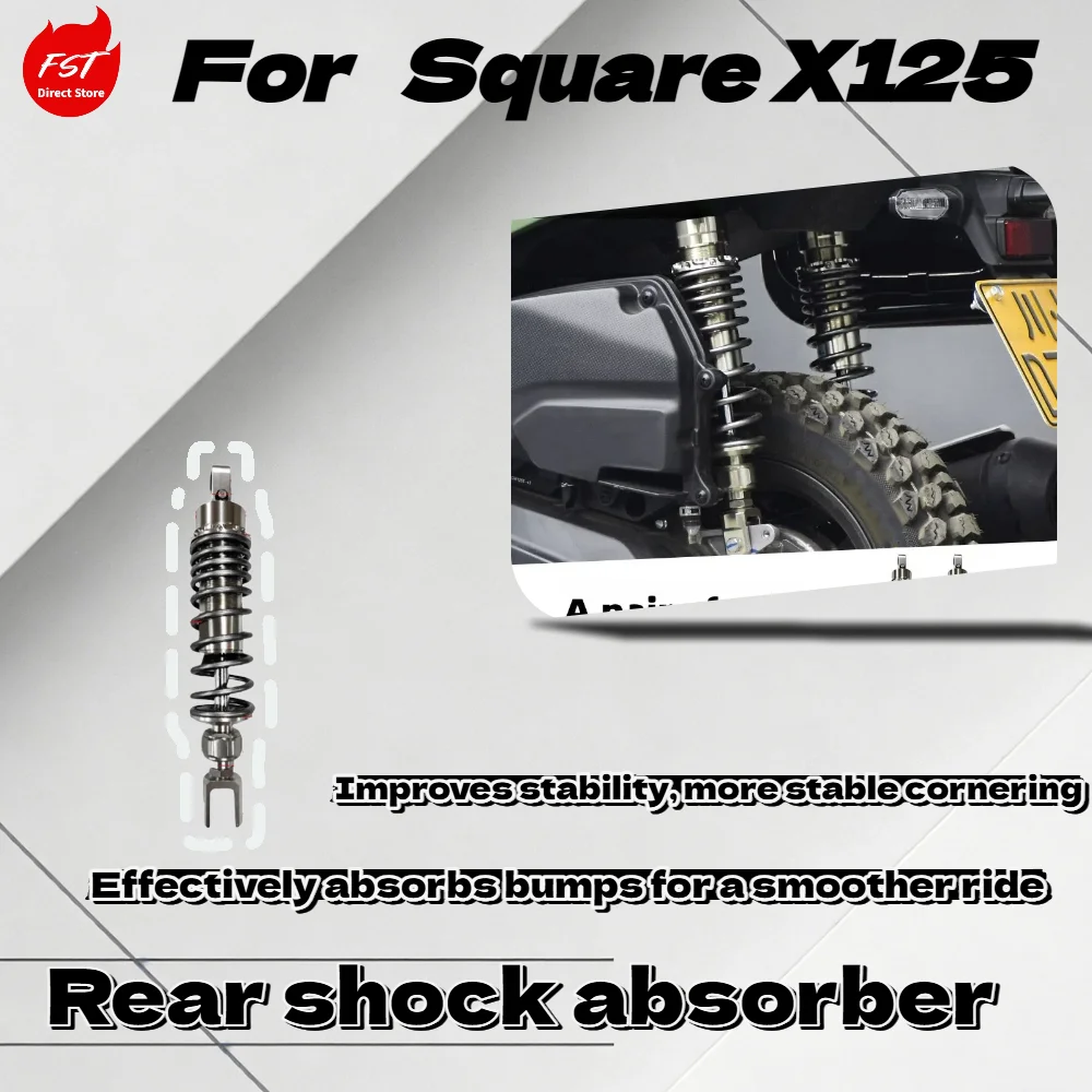 For Square X125 , rear spring shock absorber, adjustable damping preload, heavy-duty suspension kit parts
