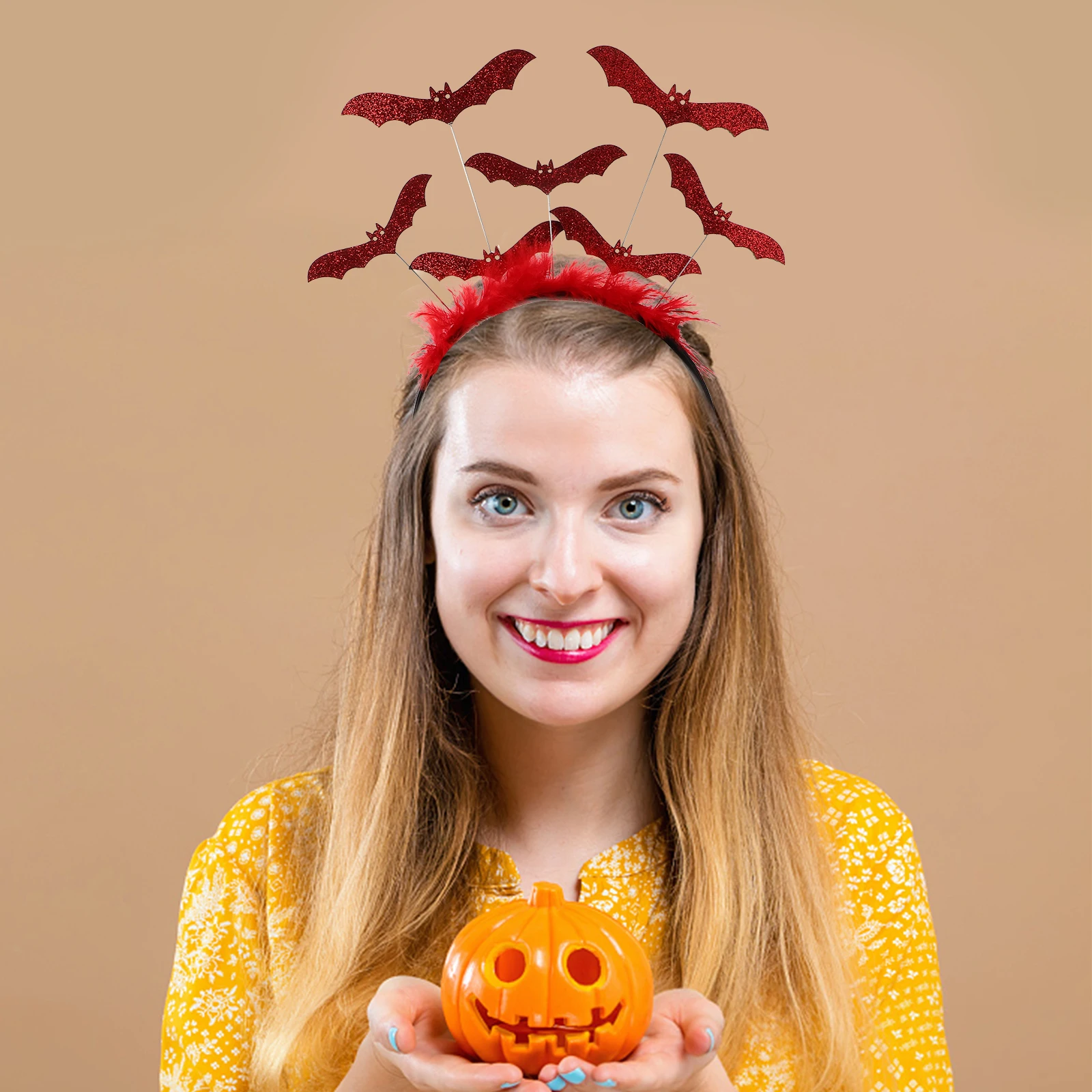 

Bat Headb Halloween Costume Women Headdress Red Color One Size Fits All Party Hair Accessories Girls Cosplay Props Lightweight