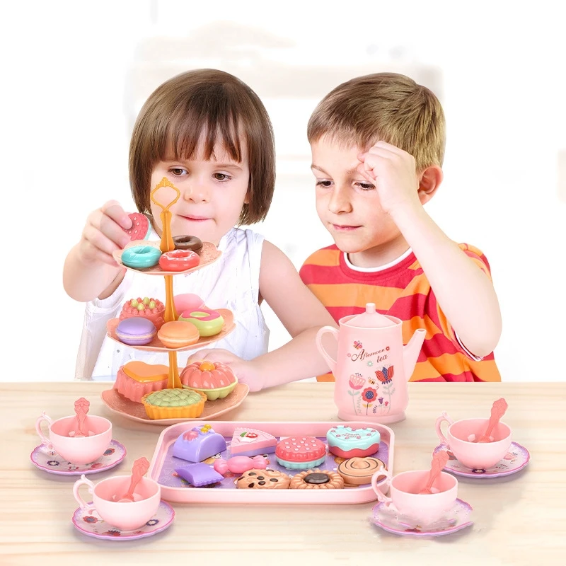 Afternoon Tea Pretend Play Toy Simulation Tea Set Teapot Kitchen Children'S Play House Tableware Educational Toys Child Gifts