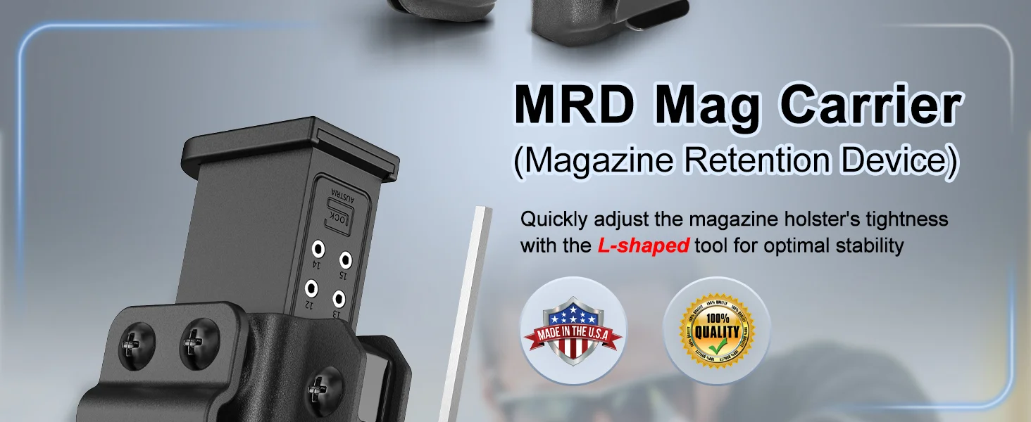 Mag Carrier IWB/OWB Magazinholster Kydex Mag Holster für 9 mm/.40/.45ACP Double Single Stack Ambidextrous Concealed Holster – Detail 1
