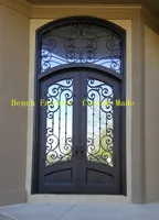 Home Make in China Wrought Iron Double Entry Doors Used Wrought Iron Safety Door Gate Windows Design for Home 4