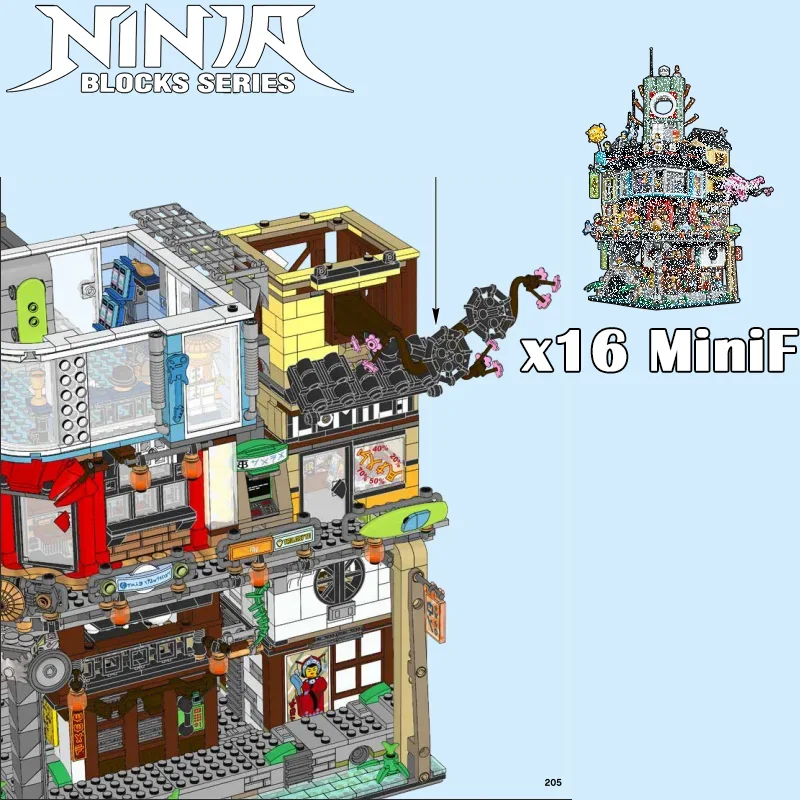 4867pcs+ Ninja Movie Series City Docks Markets Building Blocks 76063 Technical Bricks 19 Figures For Birthday Children Gifts