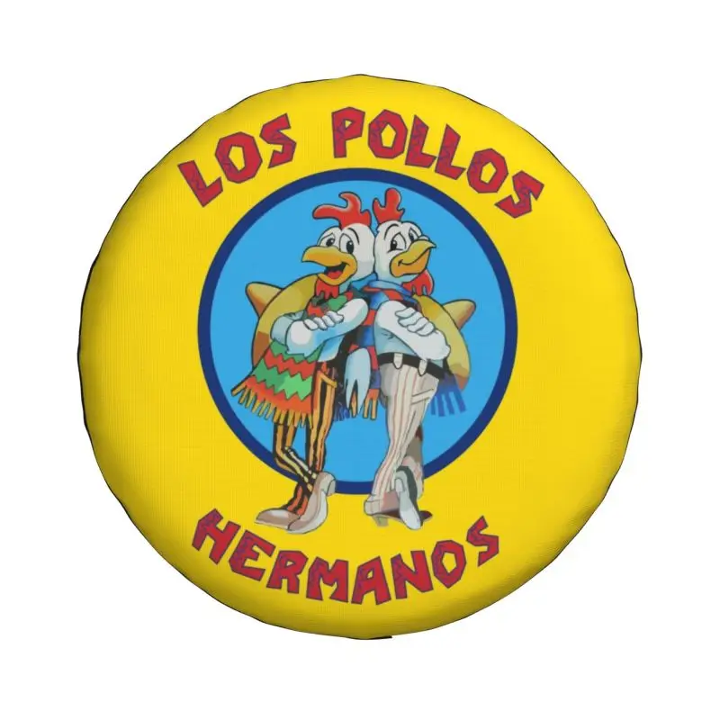 Custom Breaking Bad Spare Tire Cover for Jeep Wrangler Los Pollos Hermanos Chicken Brothers 4WD 4x4 SUV Car Wheel Protectors