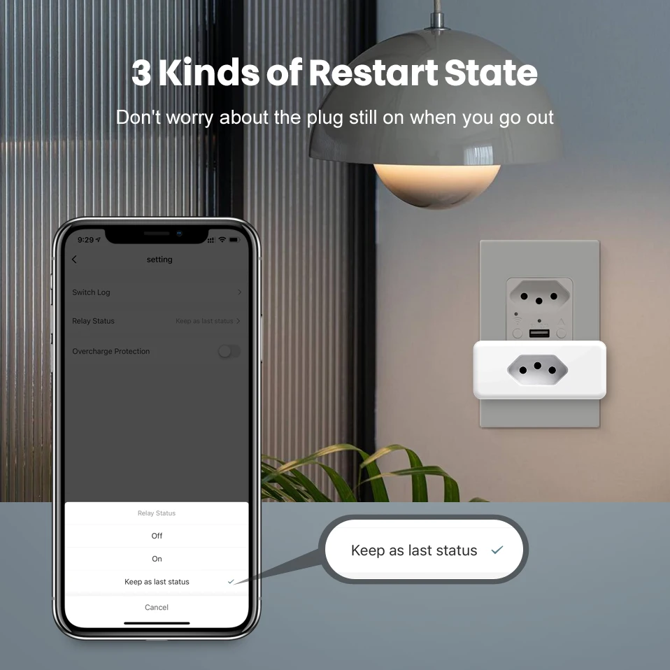 Tuya 16A Brazil Standard WiFi Smart Plug with Power Monitor, Smart Life APP Smart Socket Voice Work for Google Home Alexa image 6