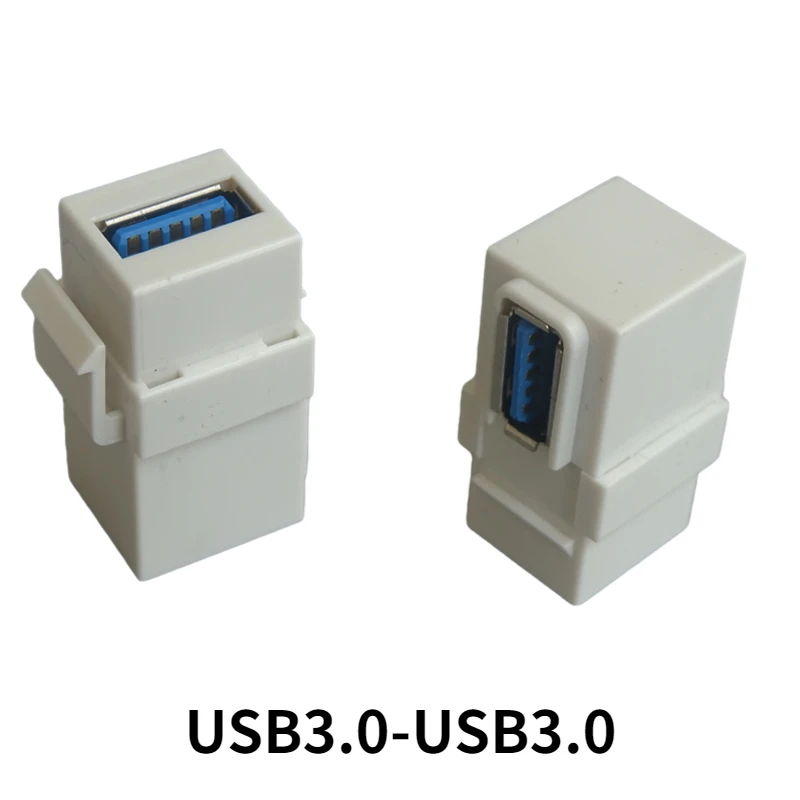 Conector USB 3,0 de codo hembra a hembra, Conector de 90 grados con soporte de hebilla para instalación de panel de pared, blanco y negro, 5 piezas