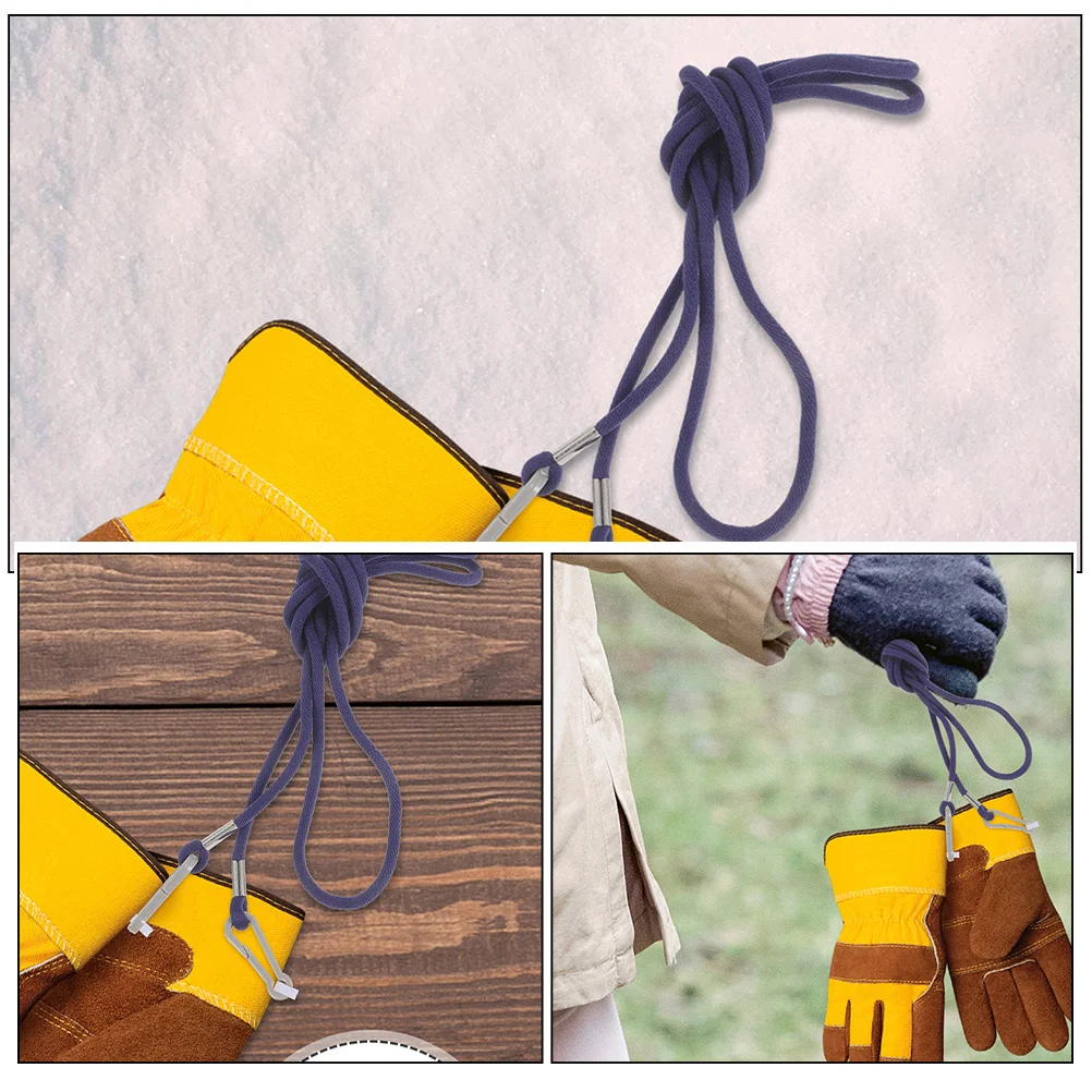3Pcs Glove Strap Anti-Lost Rope Winter Gloves Holder Portable Multi-Function Mitten Clips Nylon Lanyard Gloves Rope