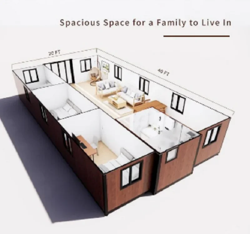 Prefab Container House Expandable 20ft Folding Container House Portable Fold Out Tiny Home 40ft Container House Price for Spain