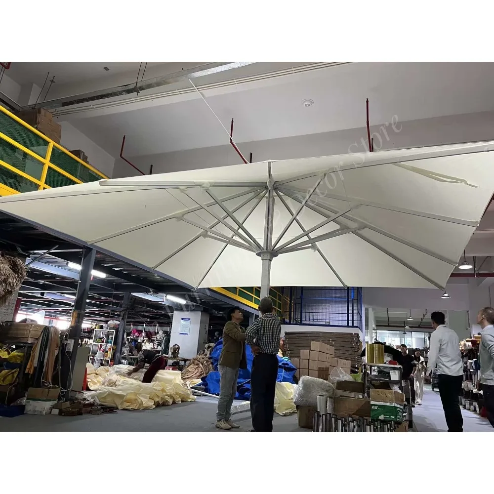 Large Square Patio Garden Umbrella for Restaurant Cafe Hotel Aluminum Frame Commercial Use Big Size Restaurant Umbrella