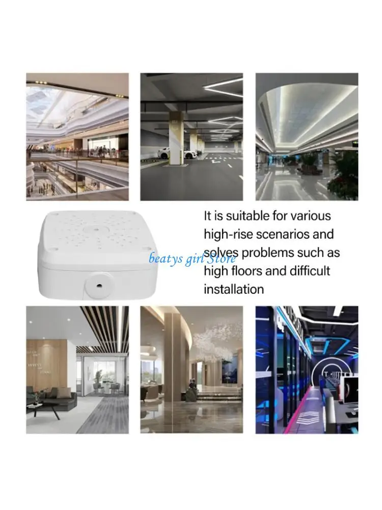 

C7AB Indoor Outdoor Security Camera Cable Hider Box Square Designs Plastic Junction Box for Smooth Surveillances Setups