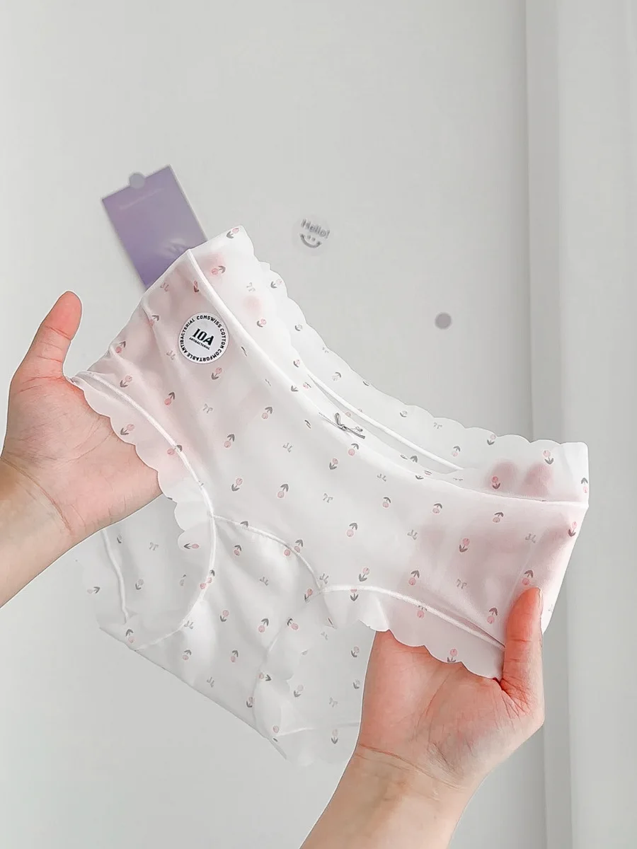 

Fairyland Garden lightweight quick-dry seamless ice silk women's underwear, skin-friendly, nude feel, fluttering, extended gusse