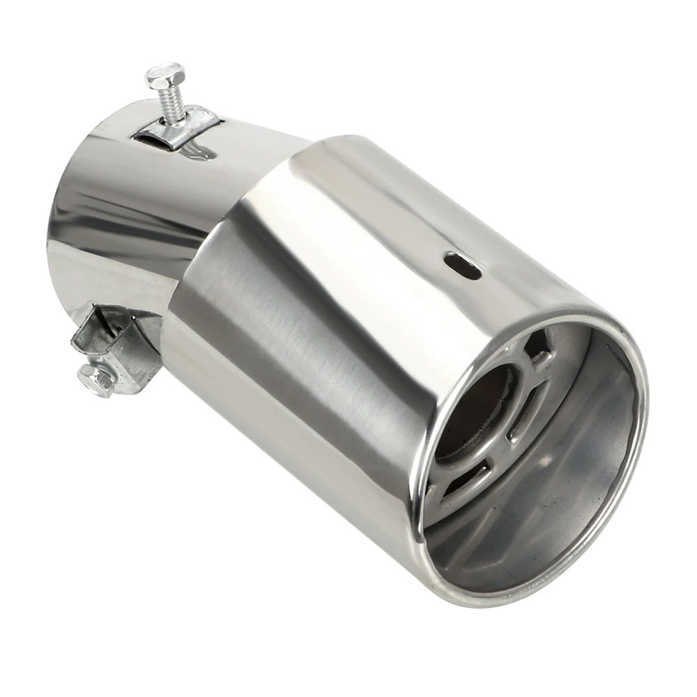Round Car Exhaust Tail Pipe Car Accessories 1PCS Tail Muffler Stainless Steel Car Exhaust Muffler Universal