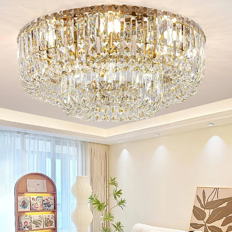2026 Modern Luxury Clear Crystal Ceiling Lamp Elegant Led Lighting Chandelier Over Living Room Bedroom Home Appliance Lamps