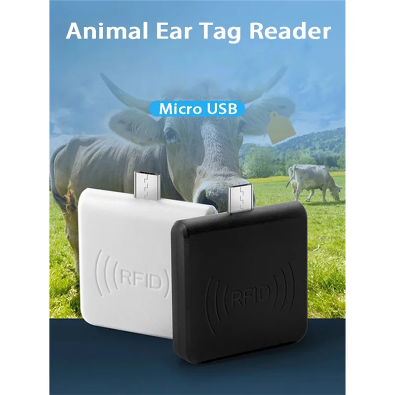 AA60-マイクロUSB RFID耳タグ動物IDリーダーFDX-A、B 134.2Khzチップ牛用動物OTGリーダー