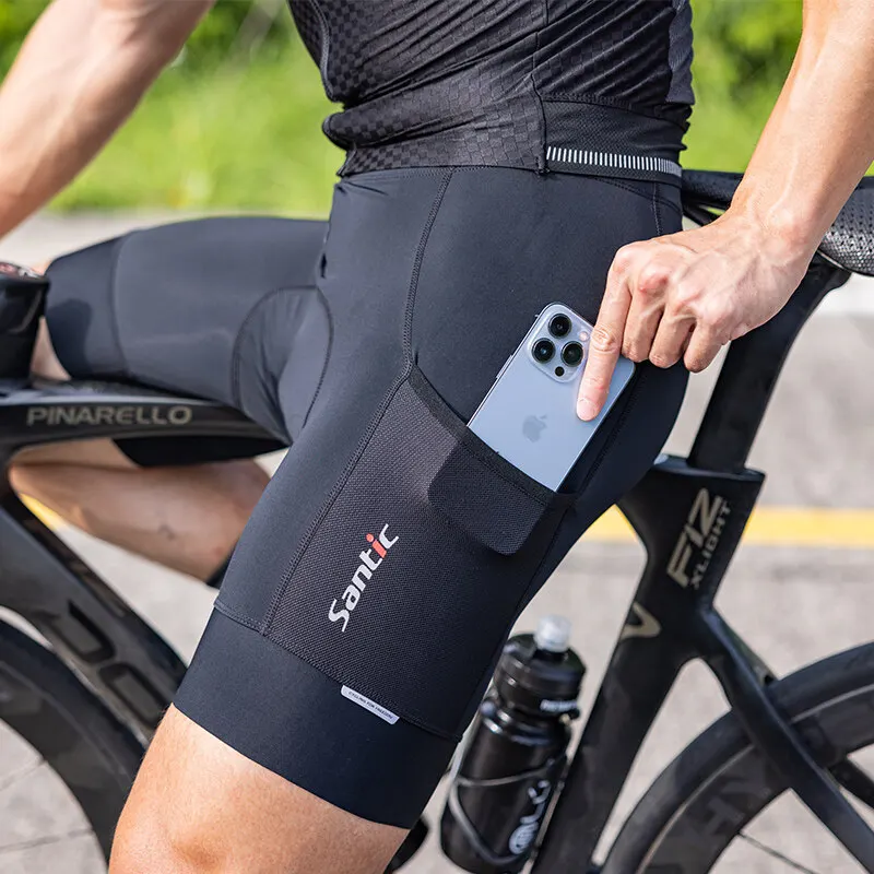 Santic-pantalones cortos de ciclismo para hombre, pantalones cortos acolchados 4D para ciclismo de montaña, ropa para bicicleta con bolsillos