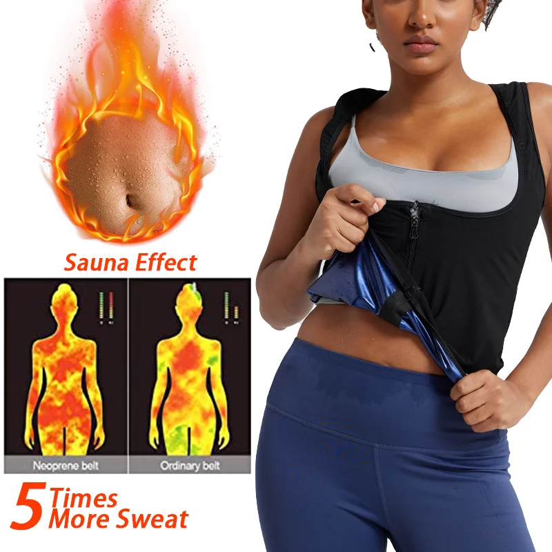 

Women Compression Vest Sauna Sweat Suit Body Shaper Tummy Control Waist Trainer Fat Burning Shapewear Workout Gym Corset 란제리