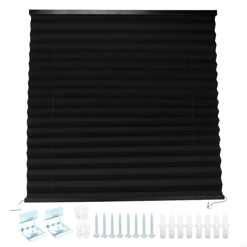 Cabin Window Shade with Pleated Honeycomb PVC Surface Easy Install Privacy Cover for Travel Trailer Living Space Sleeping