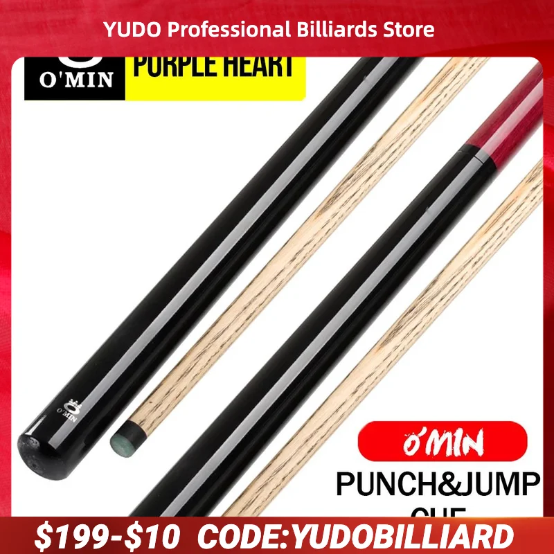 

O'min Break Punch & Jump Cues 13.8mm Tip 3 Pieces Break&Jump Cue Ash Shaft 8 Teeth Joint Stick Professional Billiard Punch Kit