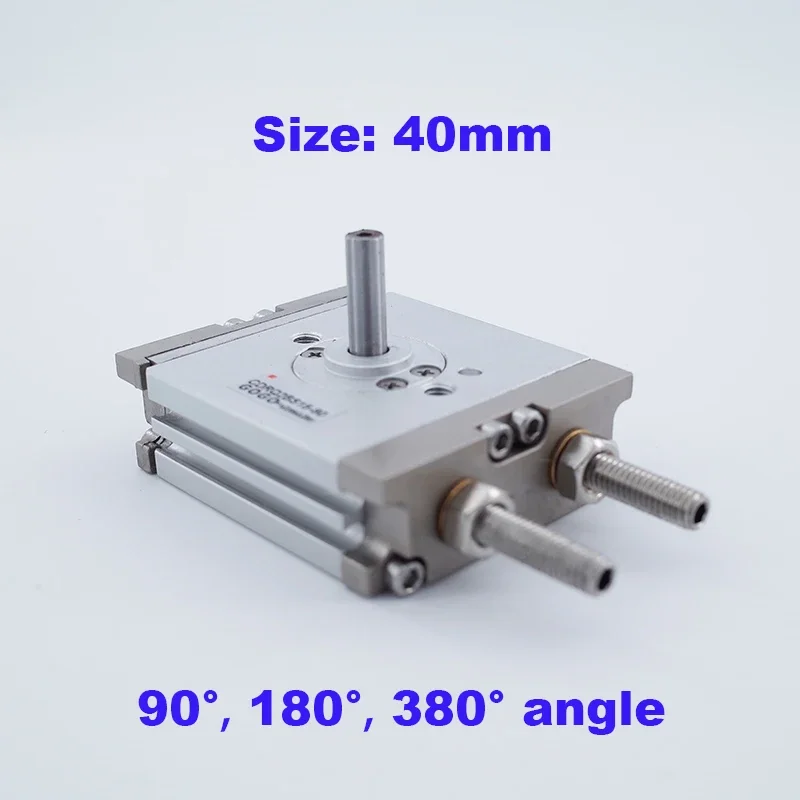 Compact rotary cylinder rack&pinion size 40mm CRQ2BS/CDRQ2BS 90 180 380 degree air actuator cylinder with air cushion magnet