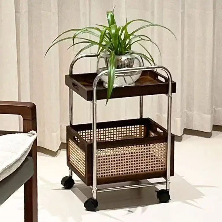 

trolley home decoration double shelf snack washstand floor type Yizhirun free installation Chinese style other