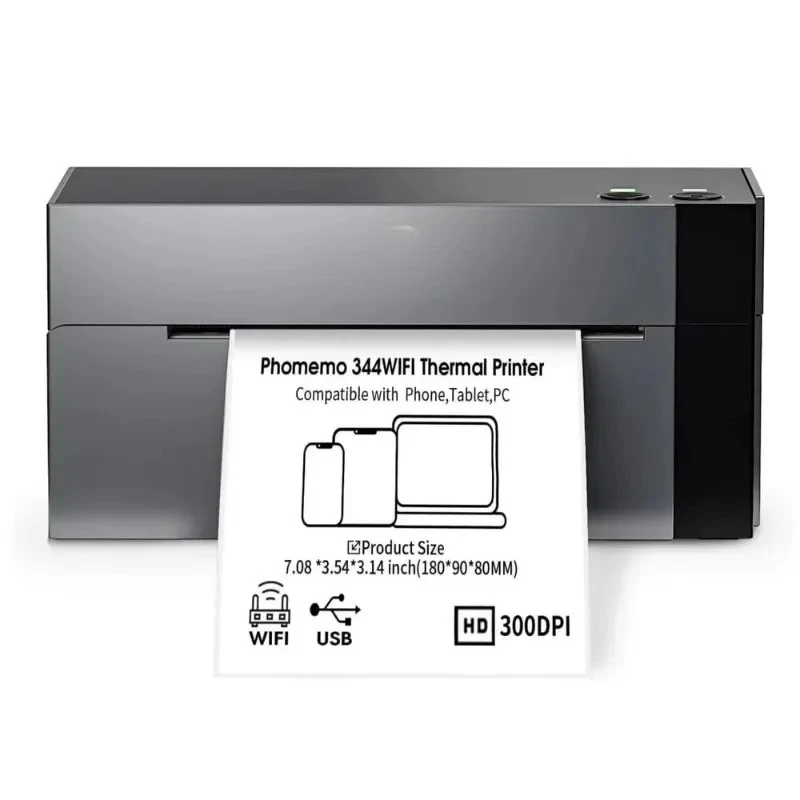 

344 Wi-Fi Label Printer Thermal Wireless 4x6 Shipping Label Printer 300 Dpi Label Maker for Home/office/warehouse