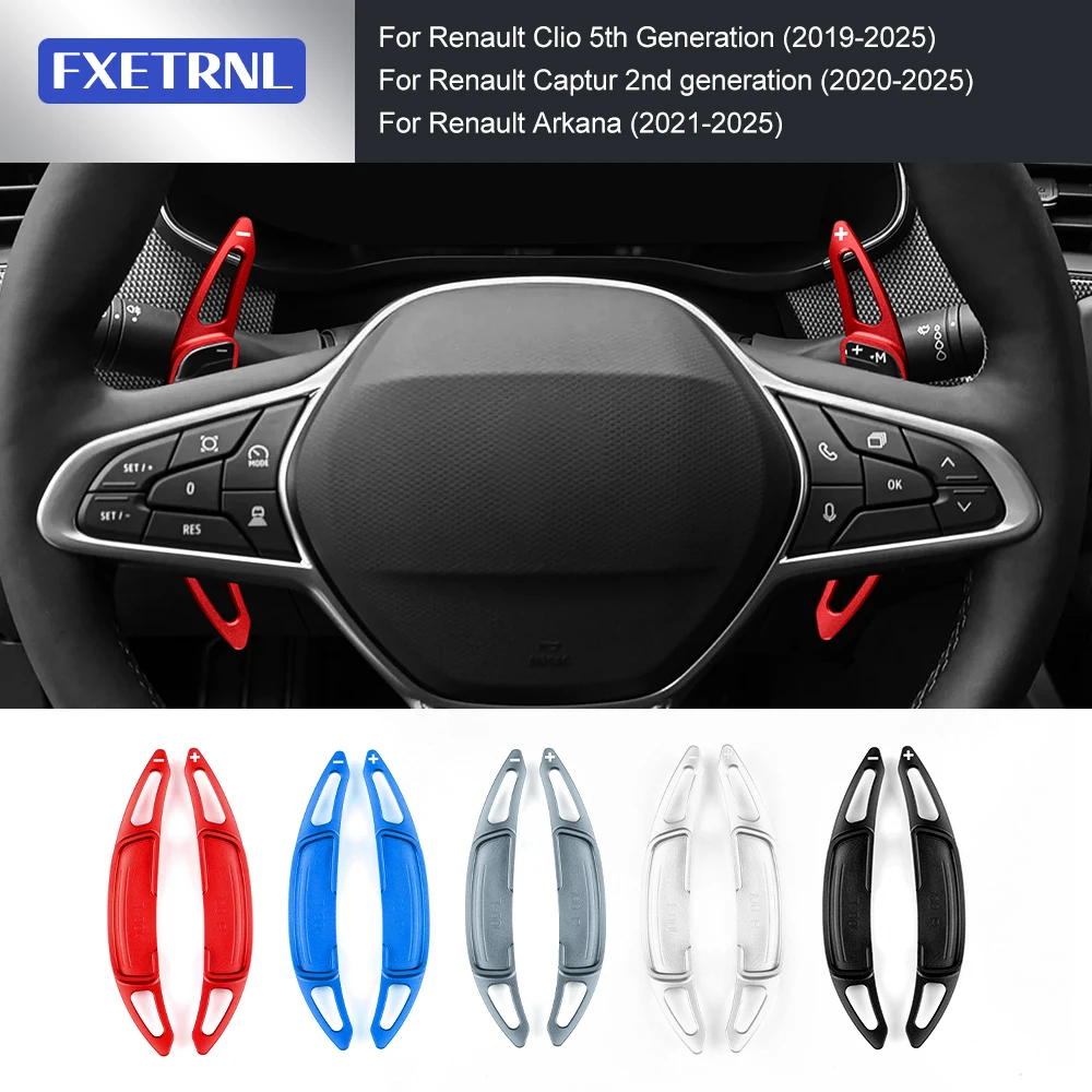

For 2019-2025 Renault Clio5 CLIO 5 Car Steering Wheel Shift Paddle DSG Extension Gear Stickers for Captur 2020-25 Arkana 21-2025