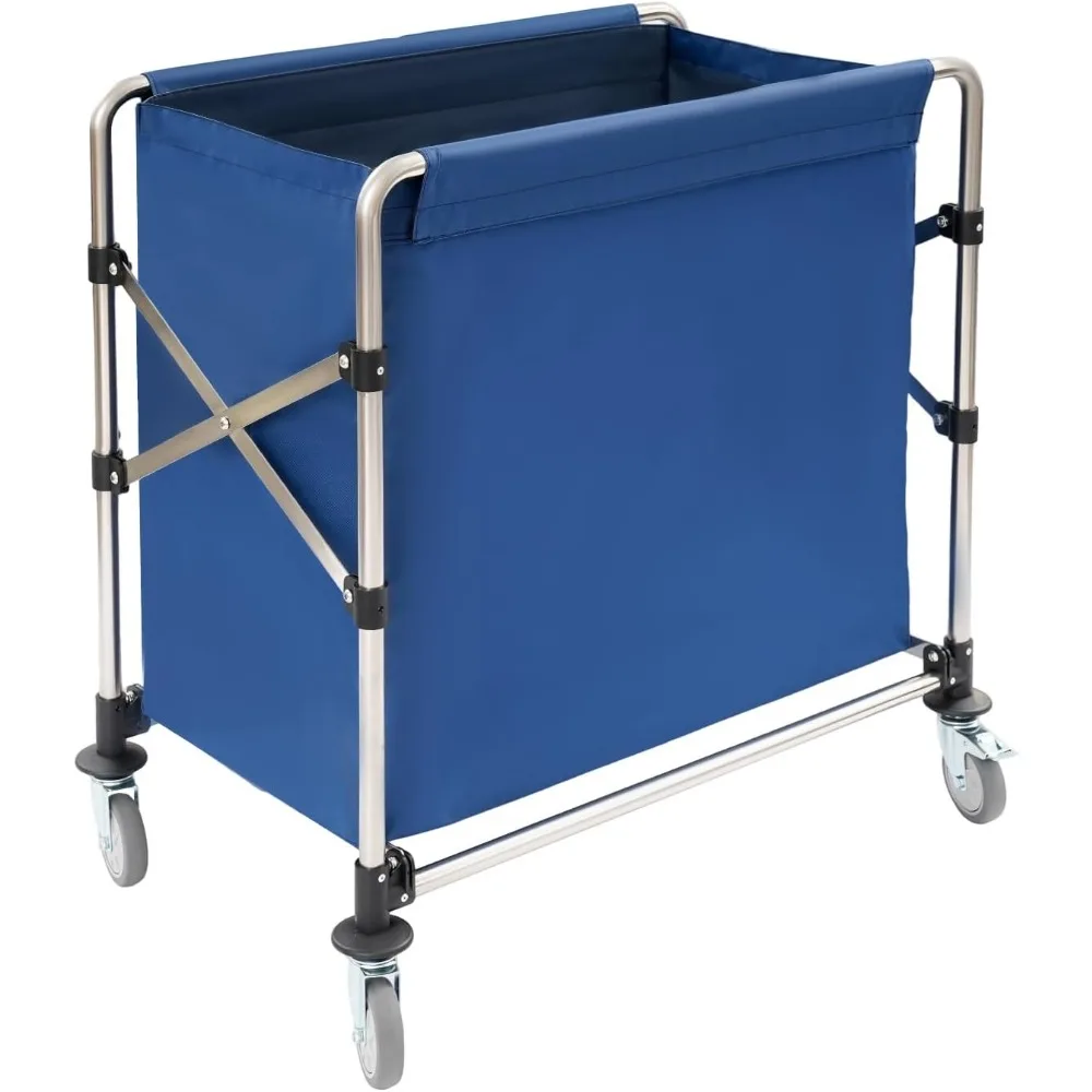 عربة غسيل بعجلات، عربة سلة غسيل قابلة للطي، سلة دوارة شديدة التحمل بسعة كبيرة، عربة فارز لـ #1