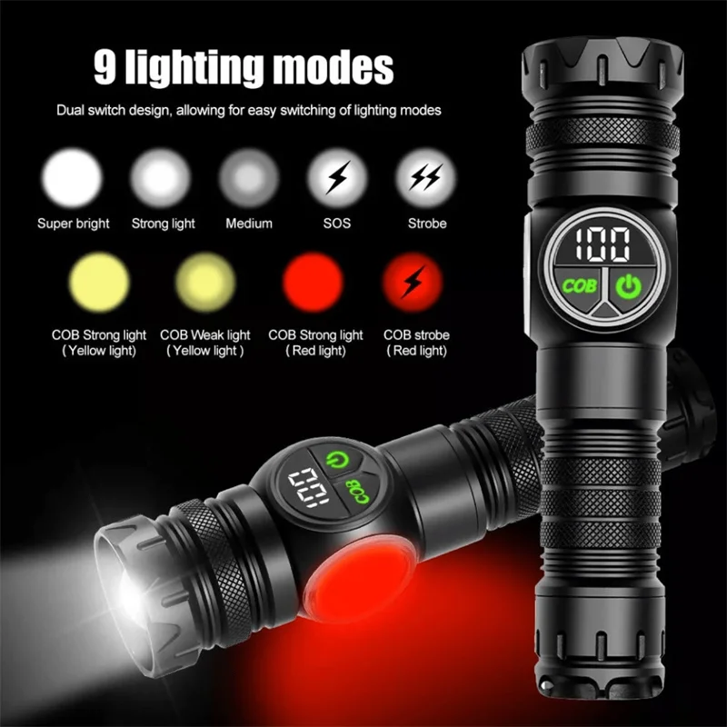 Most Powerful Led Flashlights Aluminum Alloy Ultra Bright Tactical LED Rechargeable Flash Light For Outdoor Camping Emergency