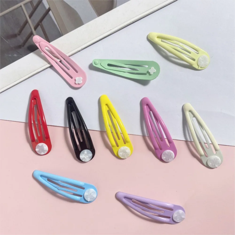 10Pcs Candy Color Hairpins Clip Hair Clip Setting Base For DIY Handmade Kids Headwear Hairpins Hairgrip Girls Hair Accessories