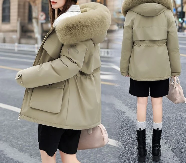 2025 Winter Long-Sleeved Slimming Crop Top with Ruffled Collar and Fleece Interior