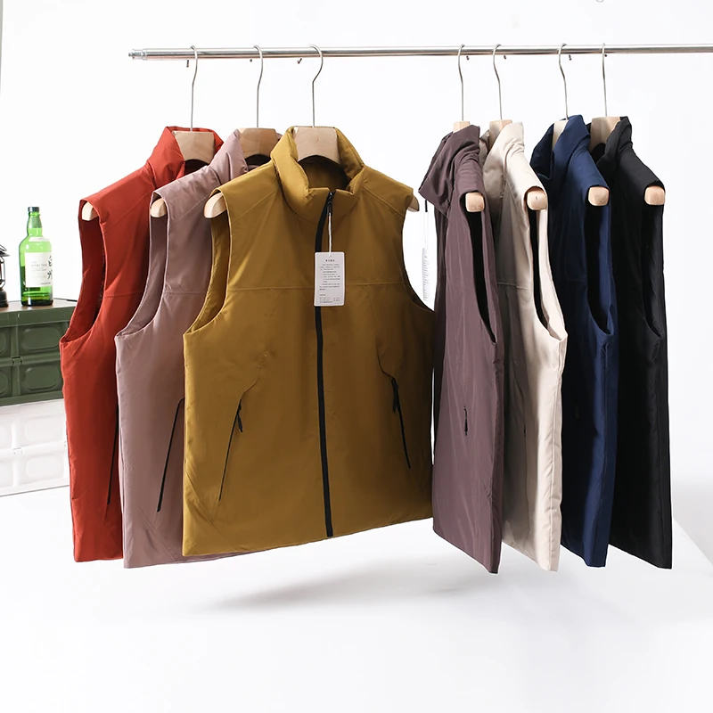 

aphene Temperature Loing down Vest Men's Outdoor Windproof Waterproof Stand Collar Warm Du down Vest Faion Urban Sle