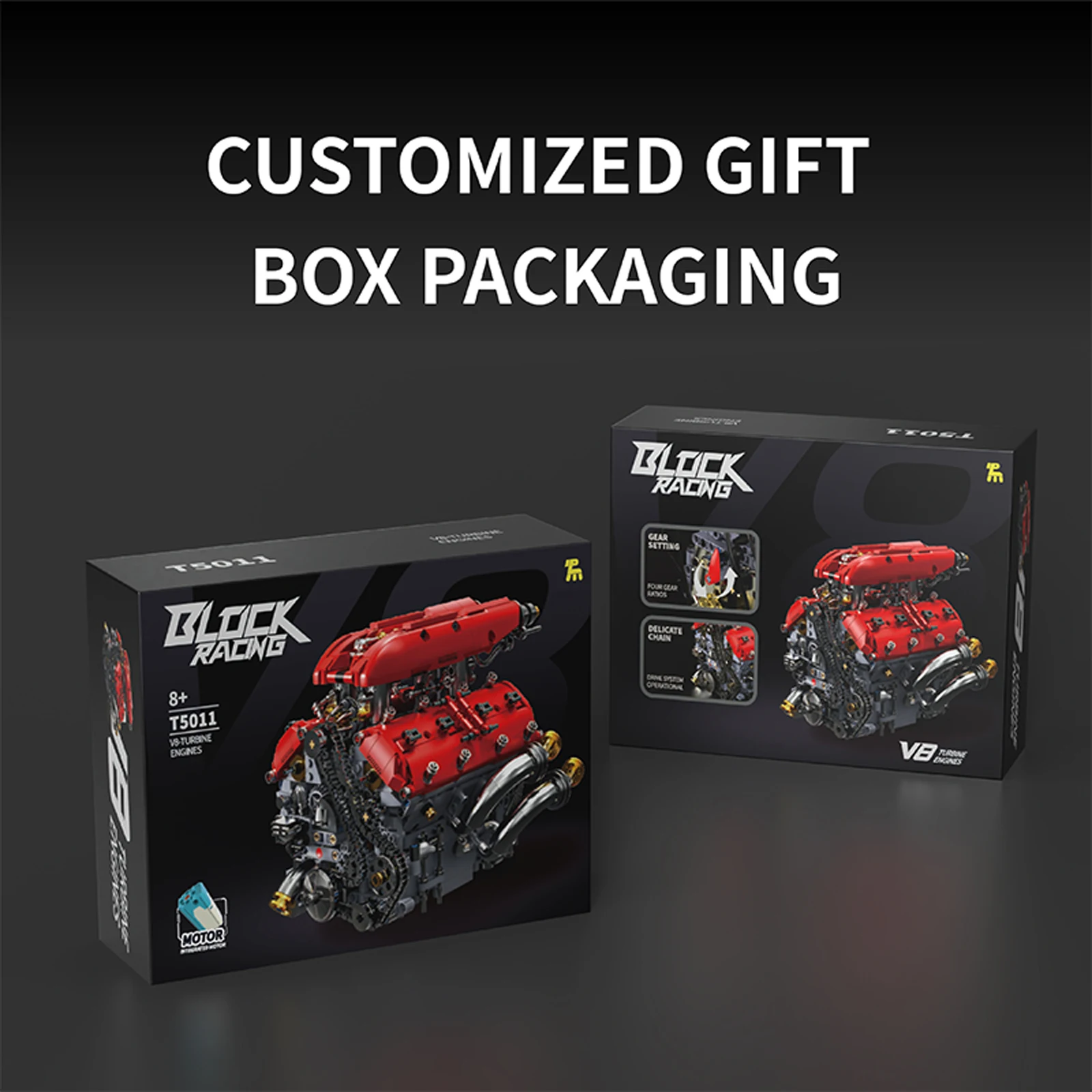 1370 pz Tecnico V8 Modello di Motore Building Blocks Set Motore Elettrico MOC Simulazione Meccanica di Montaggio Mattoni Regali Educativi