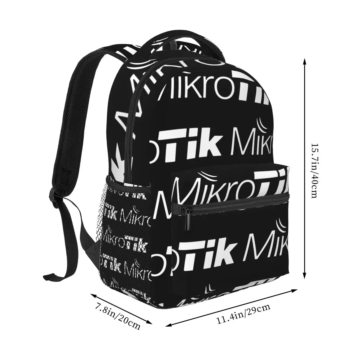 MikroTik 로고 캐주얼 배낭 유니섹스 학생 레저 여행 컴퓨터 배낭