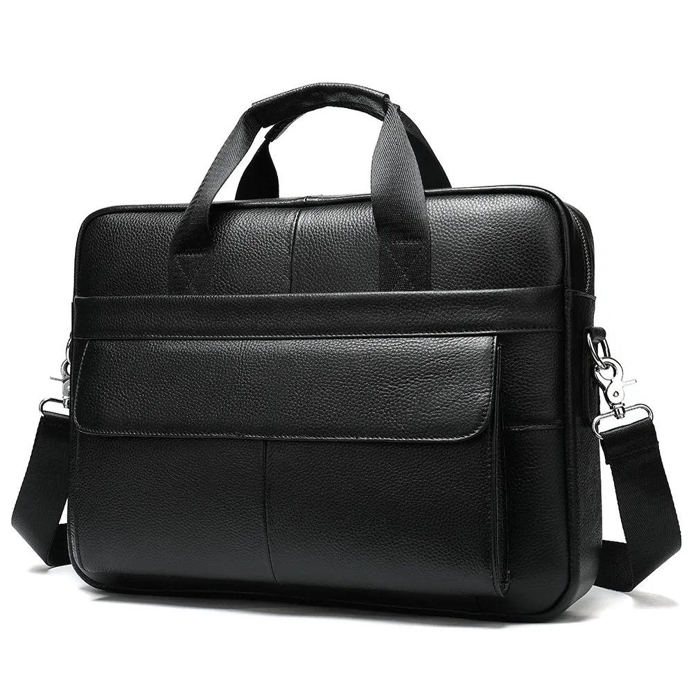 Soft Cow Leather Laptop Briefcase Men Male Genuine Leather Business Bag Briefcases For Doctor Layer Teacher for 14 15 inch PC