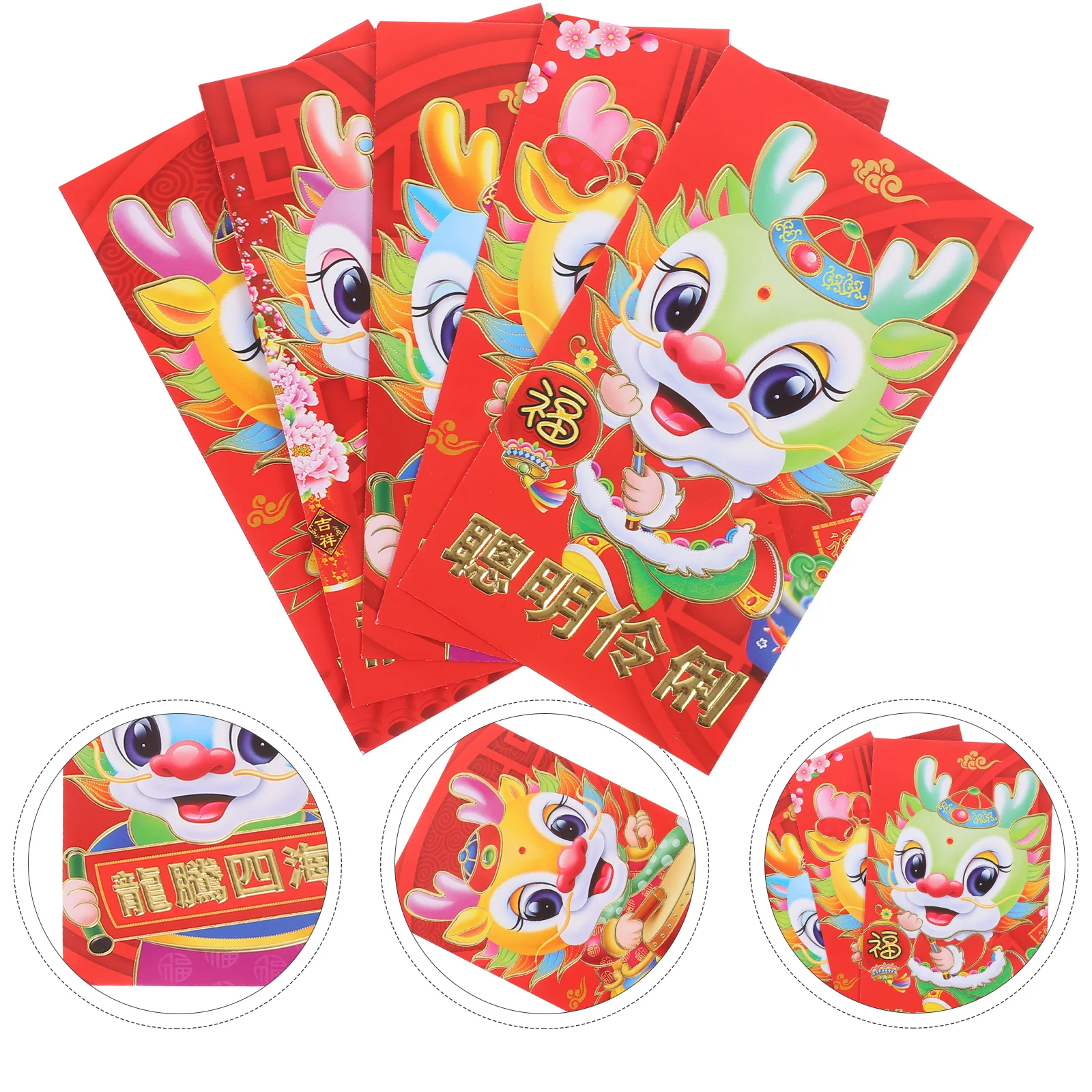 

30 Pcs Red Money Pocket 2024 Year of The Dragon Packet New Gift Lucky Envelopes Lai Feng Creative Paper Child