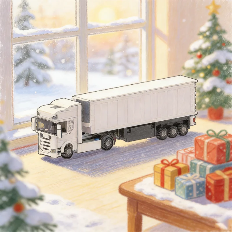 

477 шт. MOC City Cargo Scania Schmitz, модель охлаждающего прицепа, строительные блоки, архитектура, рождественские подарки, идея игрушки, кирпич