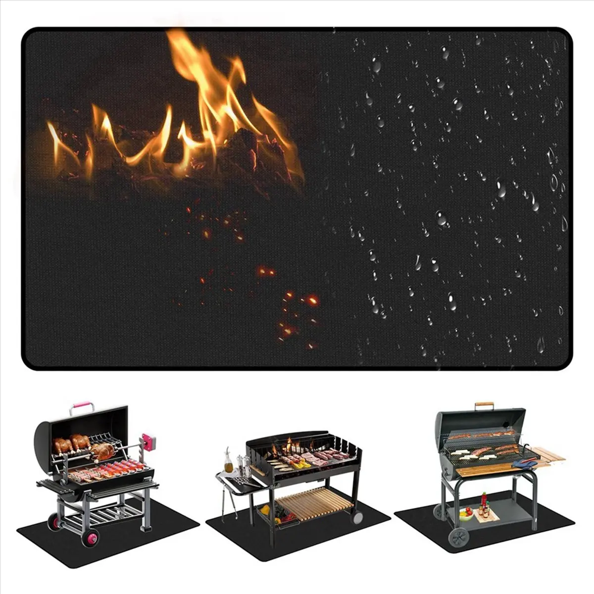

*N21R Fire Pit Mat for Solo Stove Bonfire,Fireproof Firepit Mat Portable Fire Pit Pad for Deck Patio Protect Mat 11.8x11.8 in