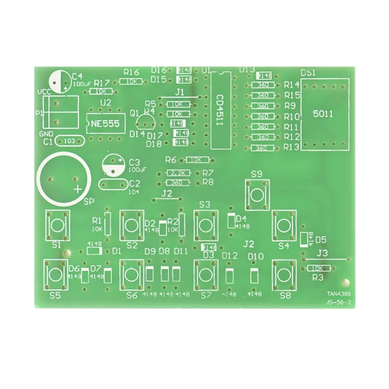 CD4511 Eight-way Digital Grabber Soldering Kit Set for Making Printed Circuit Boards for Skill Competition Practice