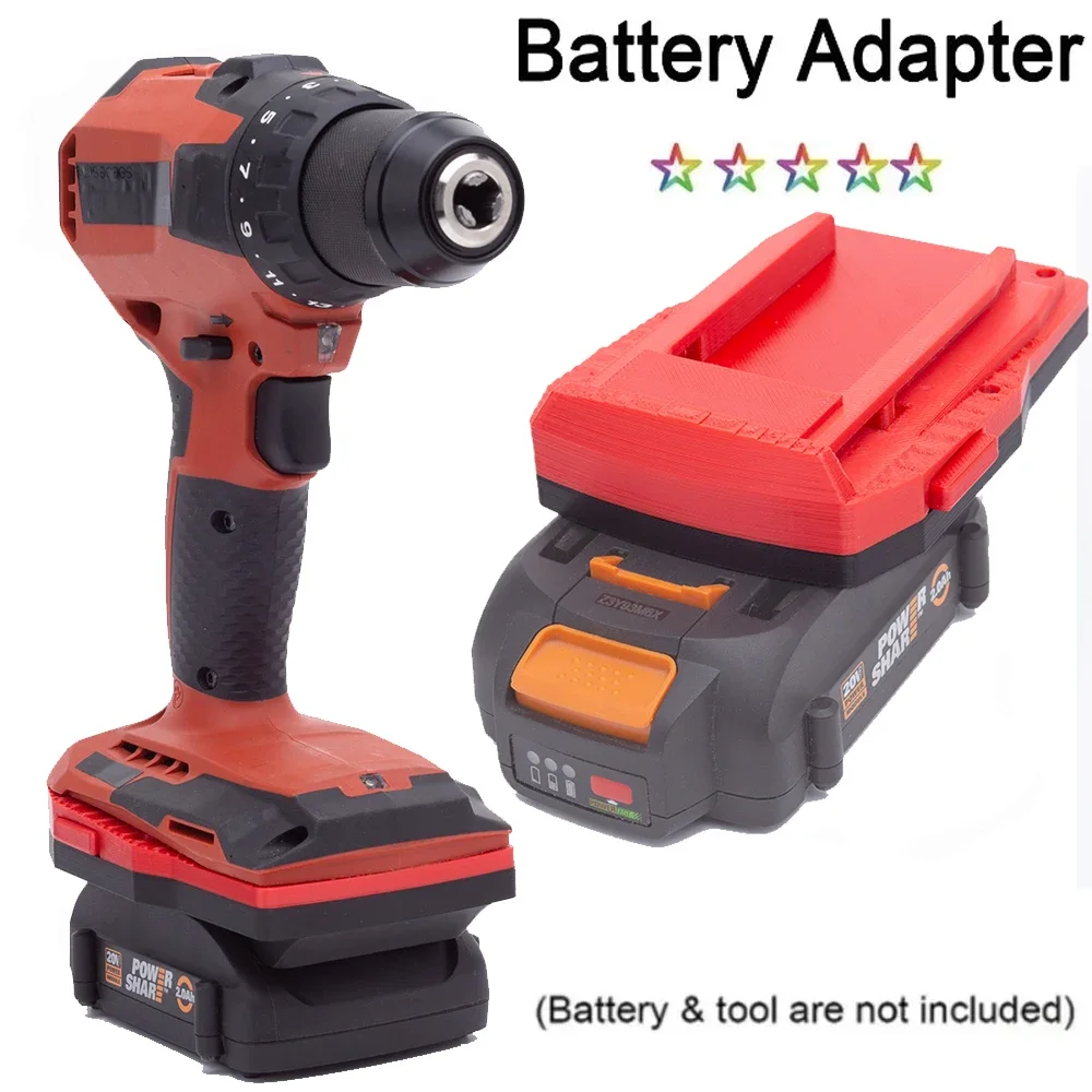 

Battery Adapter Converter for Worx 6pin Lithium Battery to for HILTI B22 22v Series Cordless Power Drill Tool(NO Batteries)