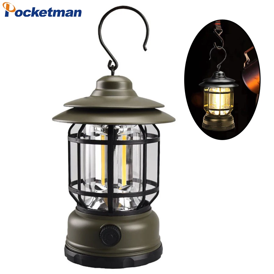 

Водонепроницаемый уличный фонарь в ретро-стиле, портативная лампа для палатки, ночник, атмосферная лампа