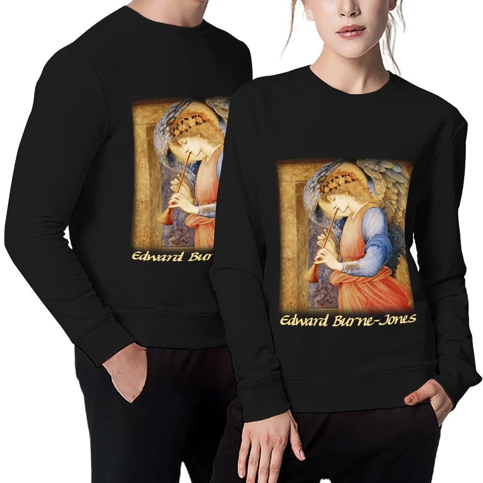 Burne-Jones – An Angel Playing a Flageolet Pullover Winterkleidung Herrenbekleidung Herrenbekleidung Trainingsanzüge Sweatshirts Herren