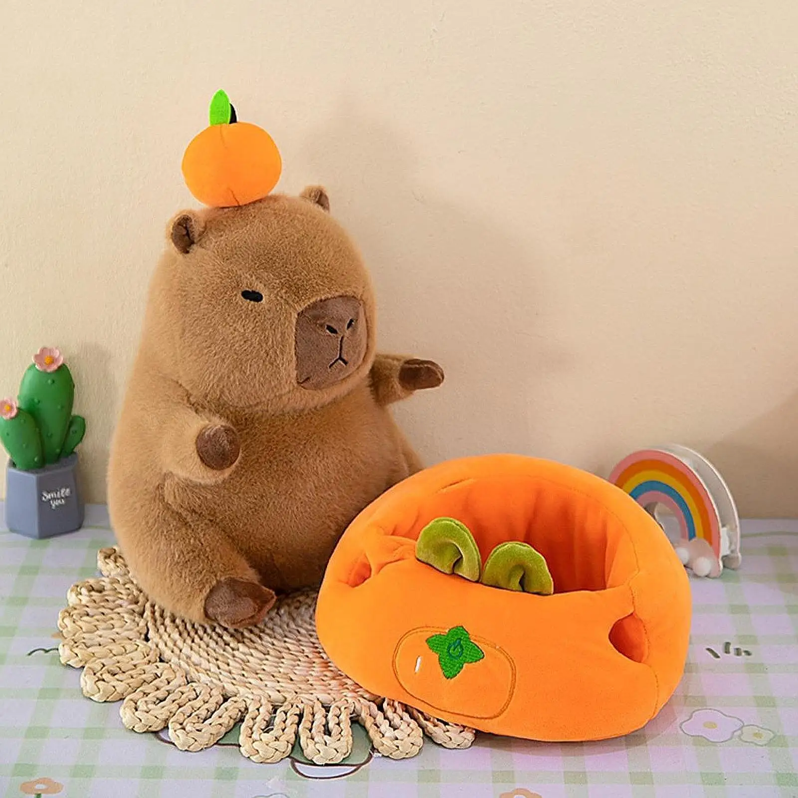 

Capybara Plush Toy Capybara Persimmon Doll,Home Decor,Cute Capybara Stuffed Animal for Boys Girls Gifts