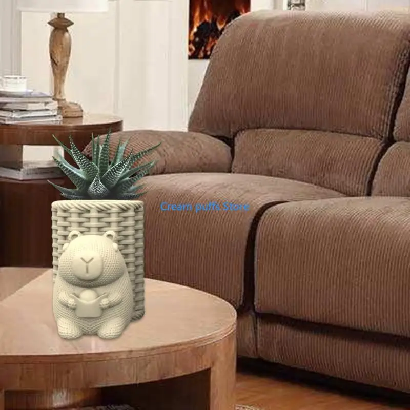 

50LE Multifuntional Concrete Mould Capybara Decorative Plant Pots Molds for Succulent Containers and Stationery Holders