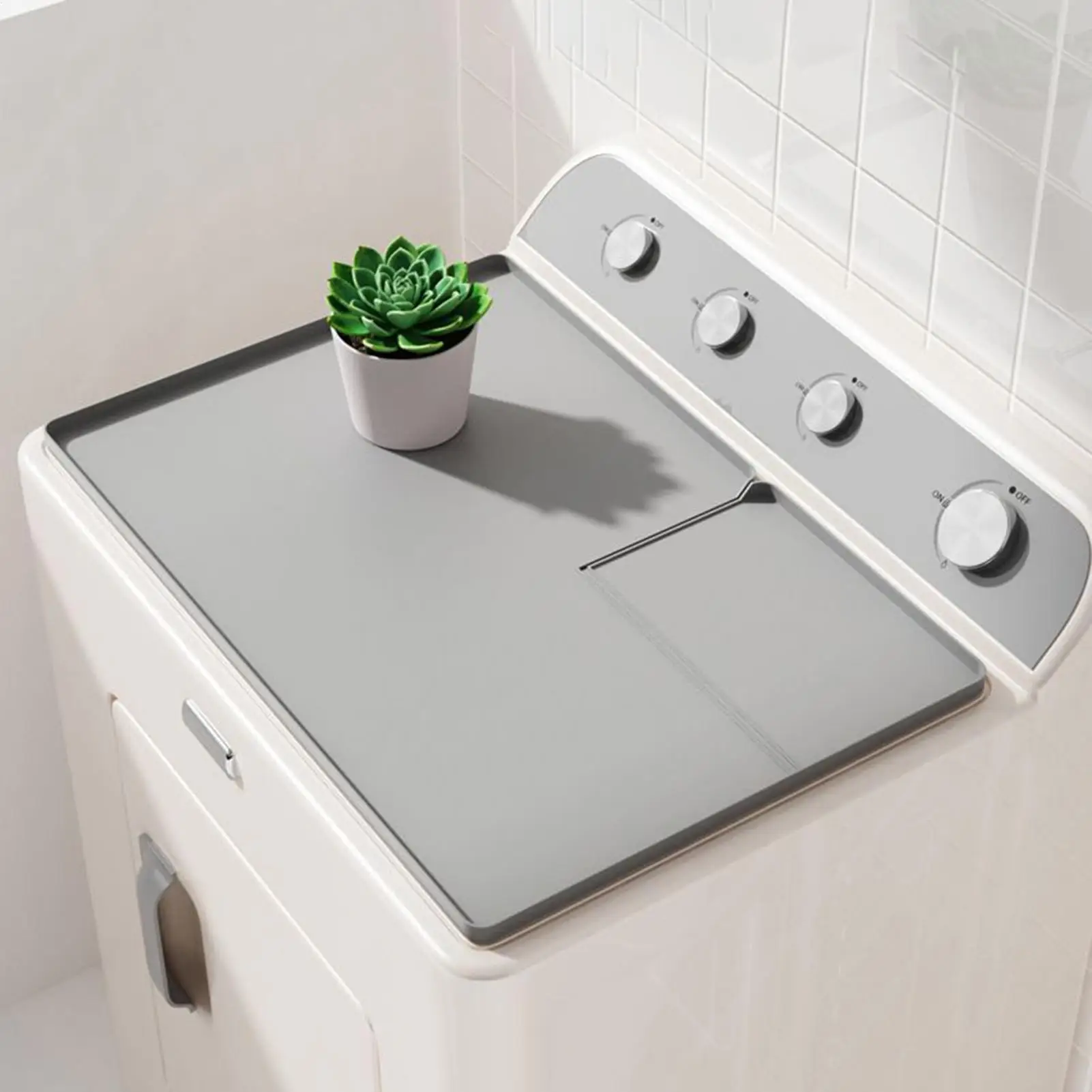 Dryer Top Protector Mat With Lint Collector Dryer Topper 26x18in Non Slip Silicone Washing Machine Topper For Table Sink Laundry