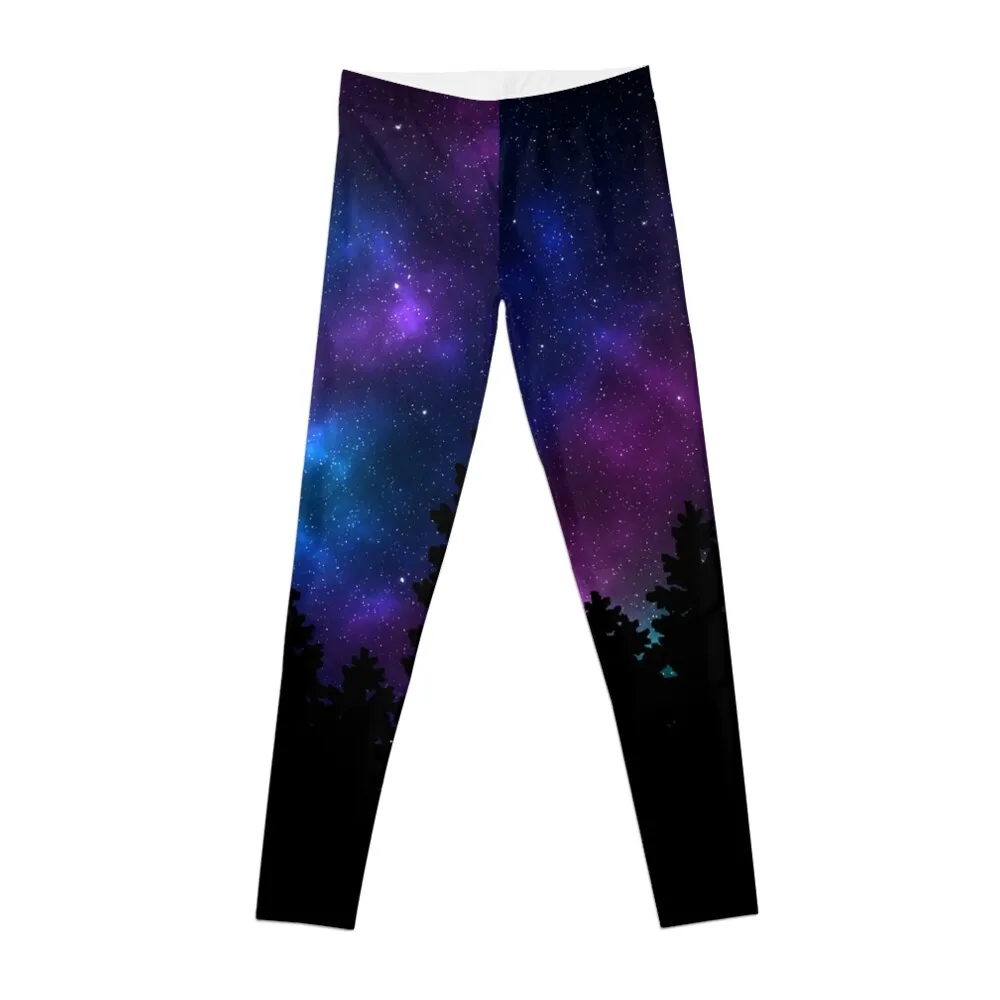 

Silhouette tree against a starry night Leggings Women's sports pants Legging sexy woman Fitness's gym clothes Womens Leggings