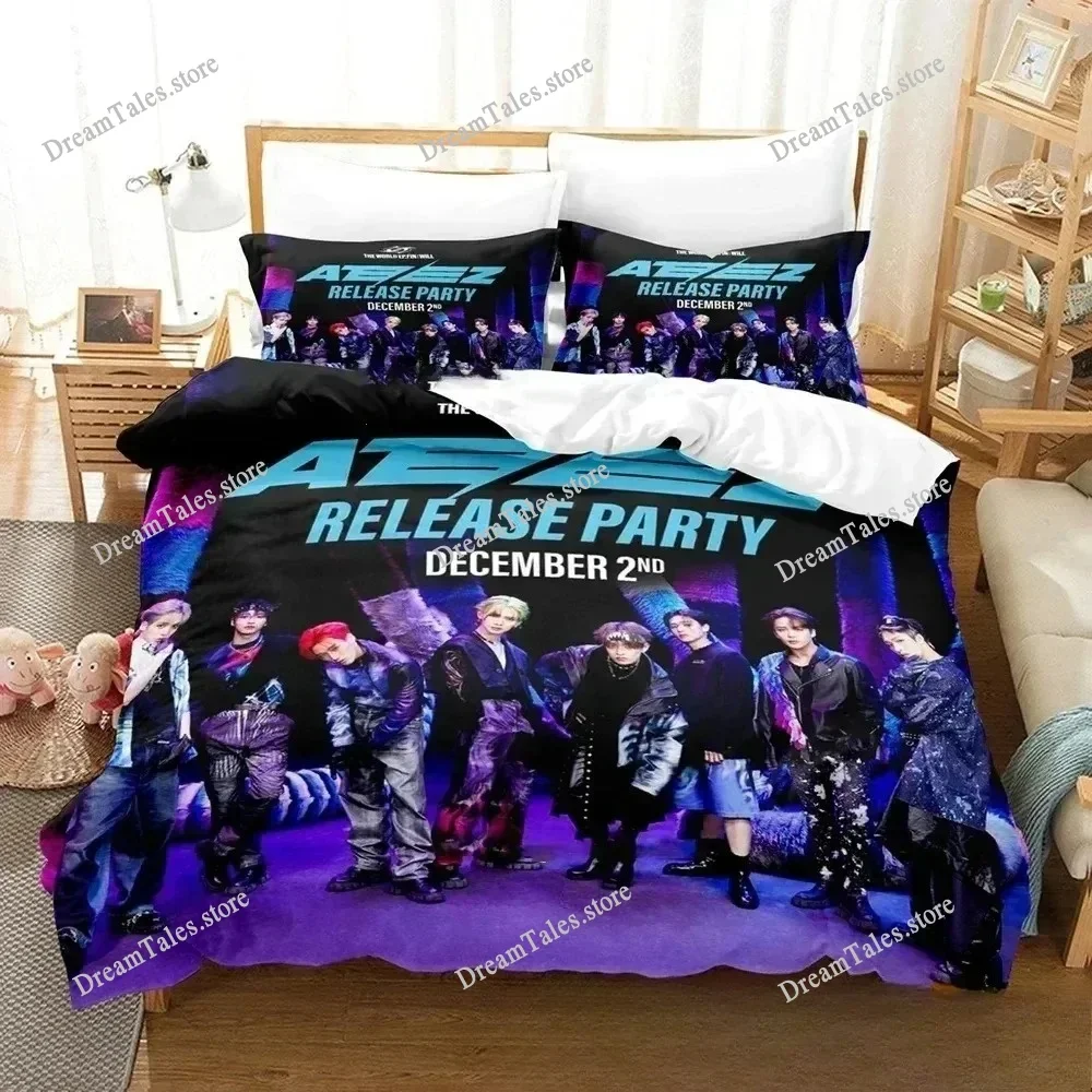 

The World Ep.fin Will ATEEZ Bedding Set Duvet Cover Bed Set Quilt Cover Pillowcase Comforter King Queen Size Boys Adult Bedding3